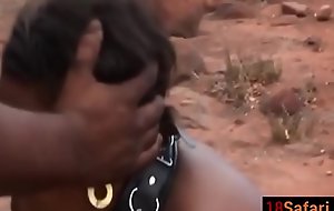 African babe satisfying two throbbing cocks outdoors-edit-ass-6