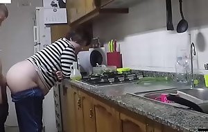 She has arrived from shopping and they fuck regarding the kitchen. SAN357