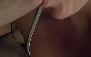 Wife sucking my fat enduring cock