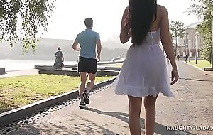 Transparent dress in public