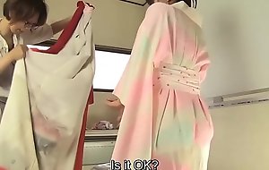 Subtitled Japanese kimono pee hopelessness failure in HD