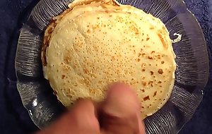 Cream on her pancake