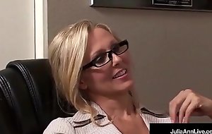 Office Milf Julia Ann Sucks Load of shit and Gets Hot Sticky Facial!