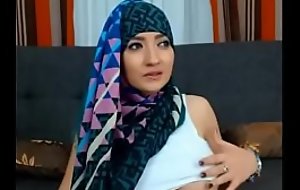 Busty Arab girlfriend window-dressing her big Bristols