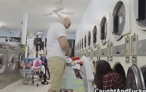 Bonking busty legal age teenager at laundromat