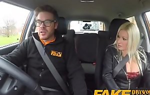 Fake Driving School squirting orgasm busty milf takes creampie contain lesson