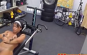 Outrageous fitness newborn facialized in the pawnshop
