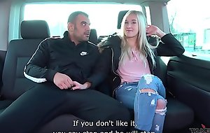 Stupid young blonde belive fake taxi came for her and let stranger thing embrace her raw