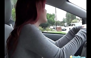 Redhead Emo car propulsive sex-mad