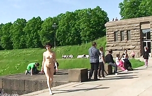 Spectacular Public Nudity With Miriam Increased by Celine