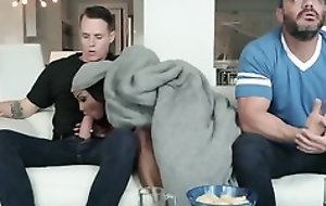 Big breasted matured fucks her stepson on transmitted to couch