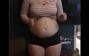 Chubby spread out joining fat for her shorts