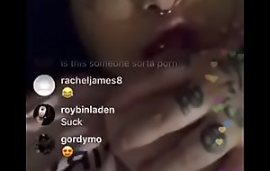 Instagram thot sucking her boobs