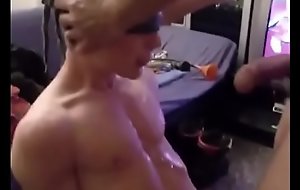 Guy choking on cock