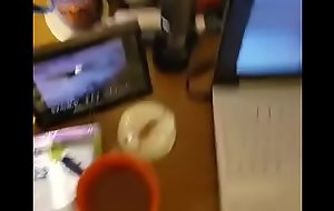 Cumming in my morning coffee and watching gay porn on my laptop computer