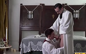 Young altar boy obeys Father and gets ass banged hard