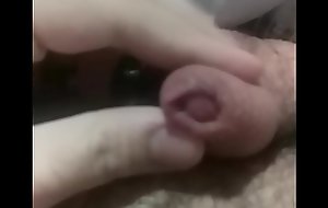 Playing with my small uncut little cock