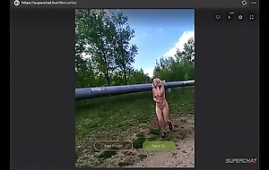 Russian girl stripping in public