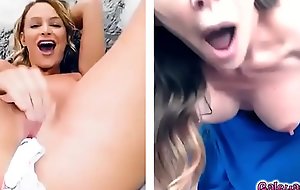 Cherie De ville and Emma Hix had an orgasm as they make out thru video call