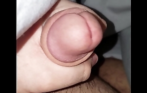 Jerking and precum, not even fully hard.