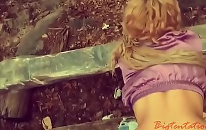 Blonde got fuck in the ass by a babbling brook in the forest