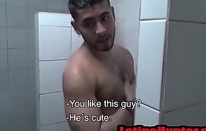 Sucking off a straight Latin Cock in the gym shower- LatinoHunterfuck movie clip 