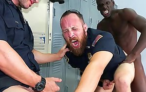 Two horny cops fucked by a black thug