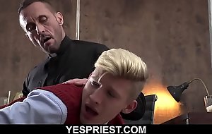 Horny priest fingers and fucks blonde church boy's tight ass-YESPRIESTXXX movie clip