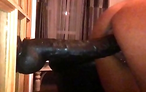 Homemade - British Milf Rams a Huge Wall Mounted Sextoy nigh Her BIG Pussy - Filmed on i-phone nigh Interrupt Motion