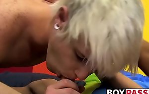 Young gays analfuck hardcore after long sloppy oral foreplay