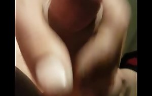 Stroking my big hard uncut cock to porn and cum.