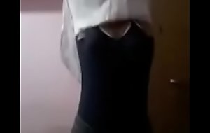 Girl remove dress in webcam