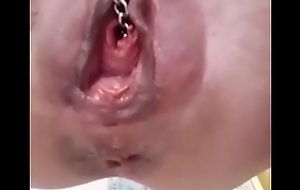 Ruined pussy attempts the most extreme peehole insertion I have ever seen