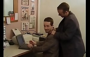 Dean Maxwell is not able to deliver working materials on time to his broad-shouldered  boss Cole Reece with hairy chest and he proposed to stimulate activity sucking his dong