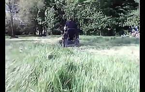 Anal cucumber on the tractor