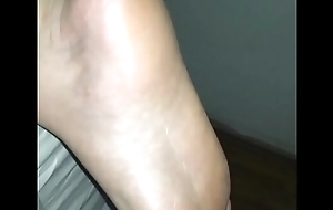 Cum on Wife's somnolent foot