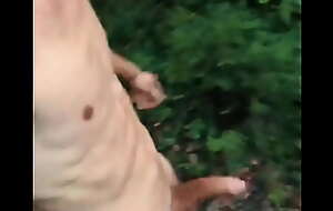 Swedish muscular twink cums in the forest