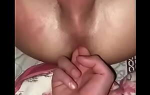 Blond twink moaning while gets his ass fingered