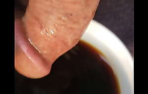 Dipping my penis into my morning hot coffee