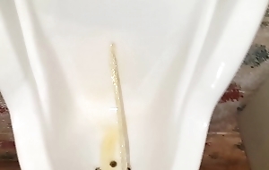 Pissing convenient public urinal, showing power be useful to my kegel muscles _)