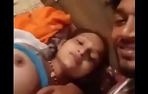 Indian husband showing her wife boob and pussy to us