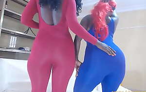 2 hot bbw in thight catsuit