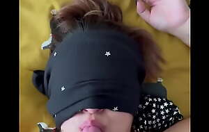 Dirty Talking British Slutwife Is Blindfolded and Sucks Cuck Hubbys Dick Before Getting Fucked and Spunked Up