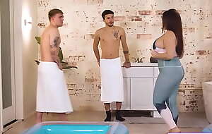 MassageMyFantasy fuck movie - Busty milf masseuse fucks 2 virgin guys