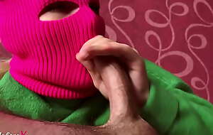 The bandit girl is punished with of cum in mouth