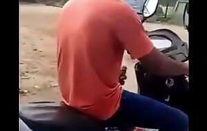 openly cums on a motorcycle