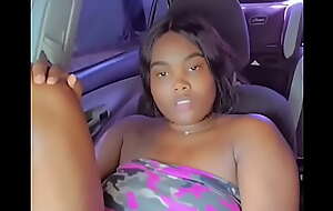 Jamaican teen playing with dildo in car