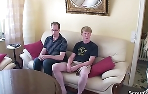 Two Young Boys Seduce German MILF with respect to Fuck