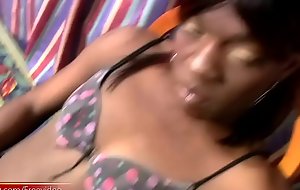 Ebony shemale close to big outfall sucks in the sky my dick to the fullest extent a finally stroking