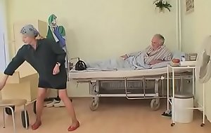 Sexy youthful nurse gives a blow job to an old wreak havoc upon in hospital